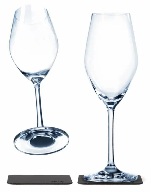 Juego de 2 copas de champán de cristal imantadas SILWY