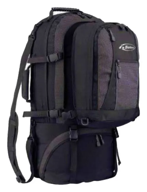 Mochila viaje MULTITRAVEL 60 + 20 con daypack – negra