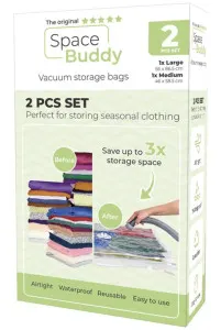 Bolsas de almacenamiento al vacío «Planet Space Buddy» de color naranja, juego de 2 unidades