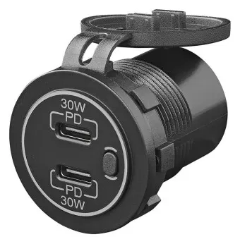 Cargador rápido USB para integrar, tipo C, 2 vías 12/24 V 3 A modelo 2