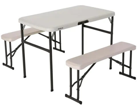 Mesa plegable con bancos LIFETIME – Distria.com
