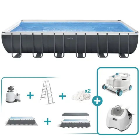 Pack piscina desmontable rectangular ultra xtr 7 metros 7 accesorios