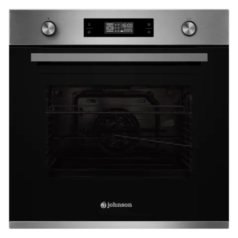 Horno 9 funciones pirolítico Inox y Cristal Negro Johnson