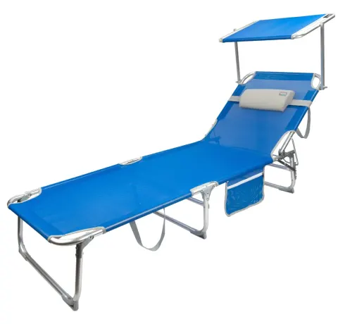 Tumbona plegable de playa con parasol