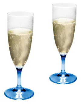 Copas De Plástico Champagne Tarifa 160ml Mango Azul, San, Set De 2 Mangos, Material: San