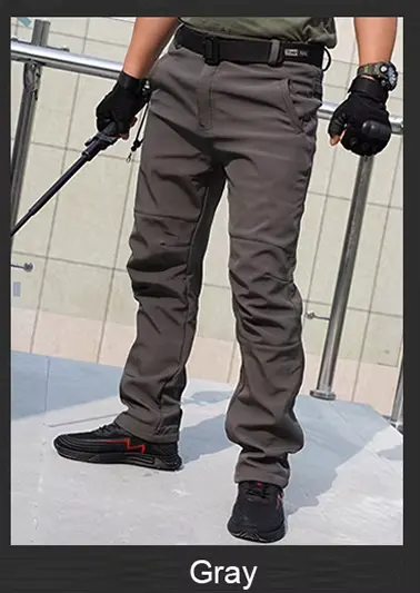 TRVLWEGO Pantalones de senderismo gruesos y cálidos de lana para hombre, pantalones de invierno a prueba de viento para exteriores, pantalones de senderismo, camping, esquí