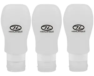 Highlander Juego de 3 botellas de silicona para viaje