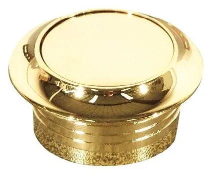 Botón con roseta para cerradura cajetín de mueble dorado 16 mm