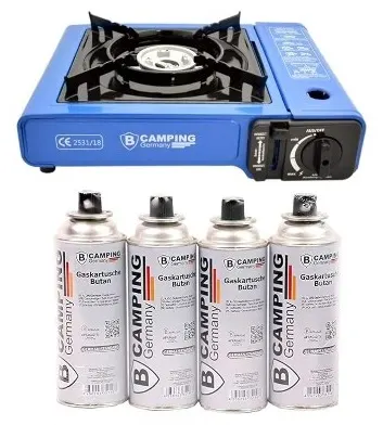 Cocina portátil gas + 4 cartuchos