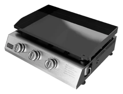 Plancha con 3 fuegos de gas para exteriores Black+Decker