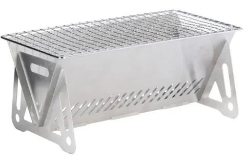 BBQ mini barbacoa de carbón plegable de acero inoxidable