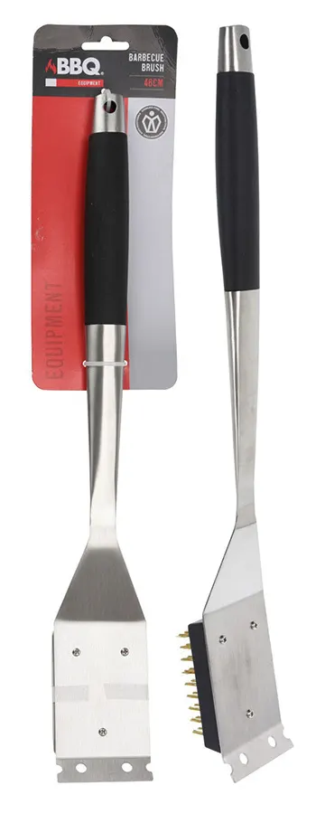 Cepillo de acero inoxidable para barbacoa de 46 cm