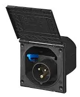 Toma Exterior 220-240 V Negra Carbest 105X105 mm