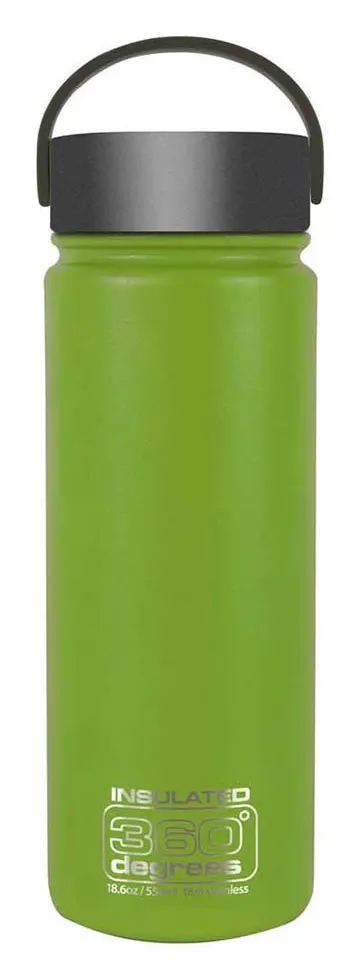 360 Degrees Boca Ancha 550 ml verde – Botella termo