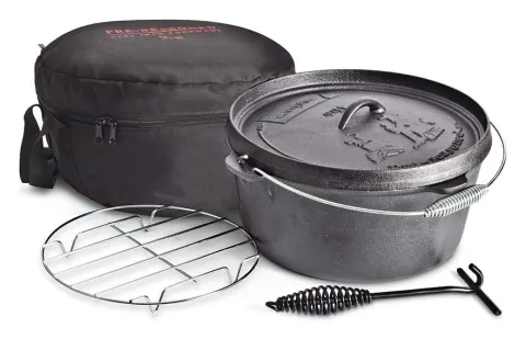 Campfire Camp Oven Pack 8,4 L – Horno holandés con rejilla y bolsa