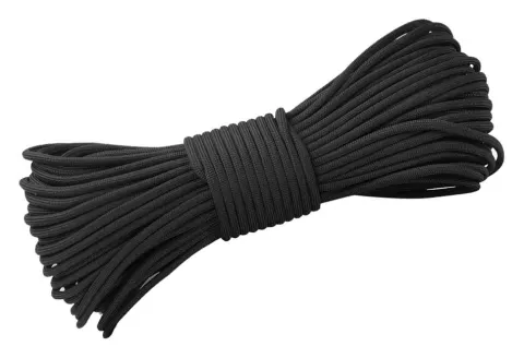 DD Hammocks Paracord Black 25 metros – Rollo de cuerda paracaídas de 7 hebras