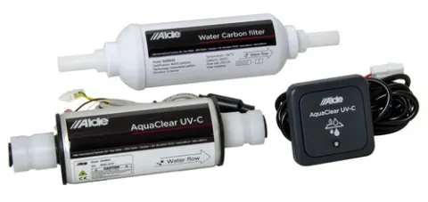 Juego de filtración de agua – ALDE Aqua Clear UV-C LED + juego de filtración de carbón incl. panel LED