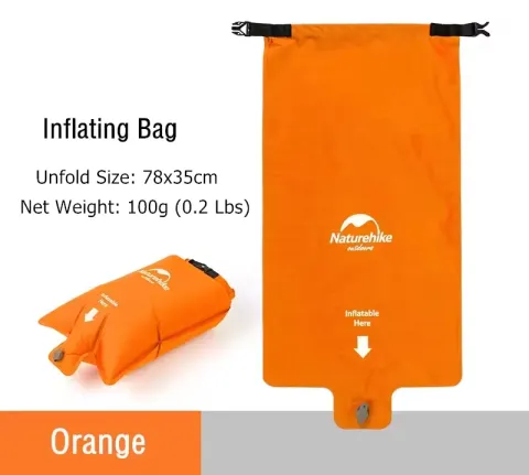 Colchón Inflable para Camping Naturehike FC-10, Colchoneta Ultraligera, Colchón de Nailon para Dormir