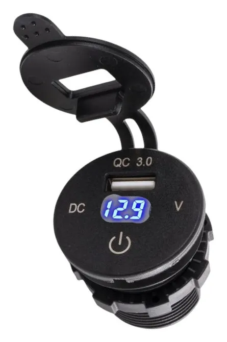 Voltimetro LED con toma USB 3.0 serie black