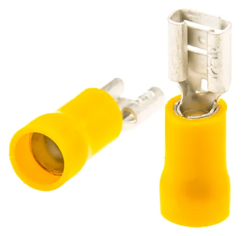 Enchufe hembra plano amarillo