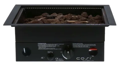Cosi Fire Cosiburner square black chimenea de mesa empotrable