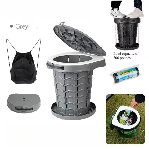 Inodoro de camping plegable ultraligero: inodoro portátil para exteriores para vehículos recreativos, senderismo, emergencia, multifunción como taburete