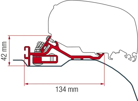Adaptador Del Kit Fiamma F65/f85 Ducato 2006 Lhd+rhd Bajo Perfil Negro