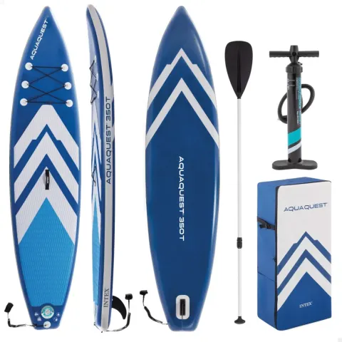 Tabla de paddle surf hinchable aquaquest 350t intex máx. 160 kg con remo, hinchador y mochila