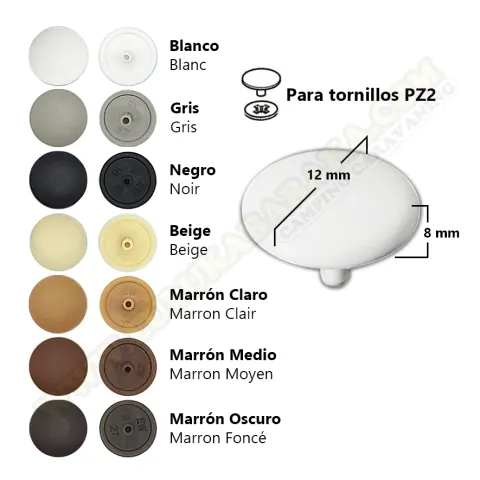 Cubretornillos ABS Ø12mm PZ2 blanco