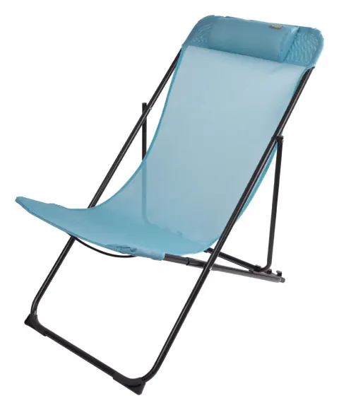 Silla tumbona plegable azul – Muebles de jardín