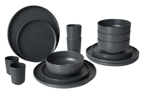 Bo-Camp Industrial Patom vajilla de 16 piezas – Anthracite