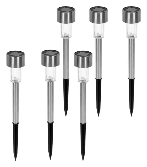 Set 6 focos solares exterior LED con estaca