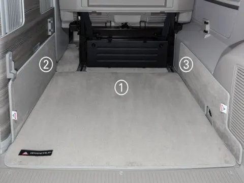 Moqueta protección lado derecho del revestimiento de VW T6/T5 California Ocean, Coast, Comfortline