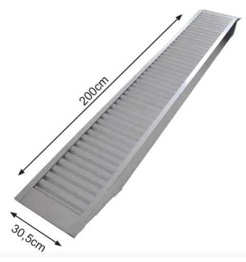 Rampa de maxima carga de aluminio de 200×30,5cm con 1655kg por pieza