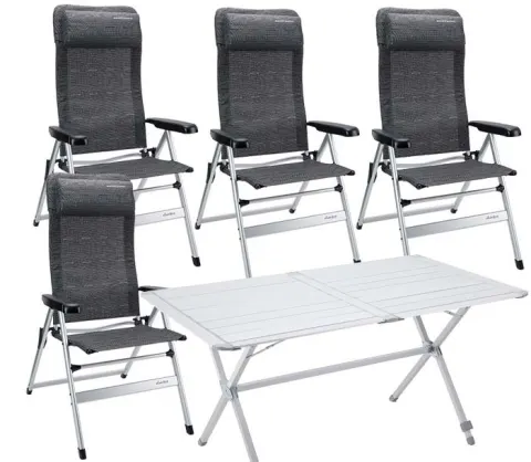 MUCHOCAMPING Pack Premium Confort Alcantara + Mesa Mínimal