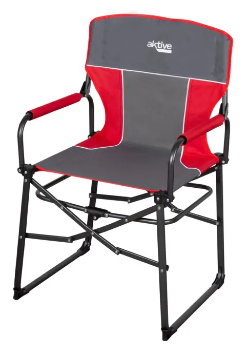 Aktive Silla plegable camping director antivuelco con plegado compacto gris