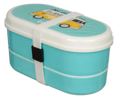 Volkswagen T1 bento set recipiente azul para almuerzo