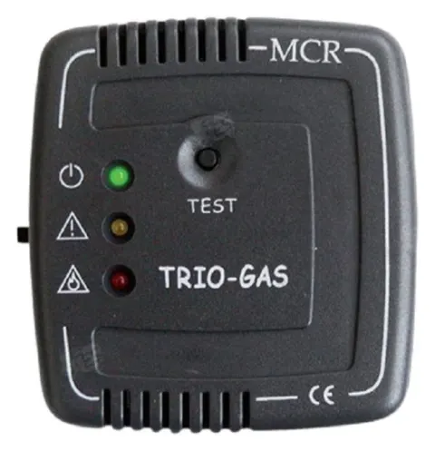 Detector fugas de gas trivalente TrioGas para panel en gris.