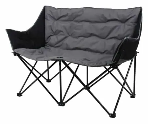 Sofá plegable para 2 personas, tapizado, resistente hasta 200 kg, gris jaspeado