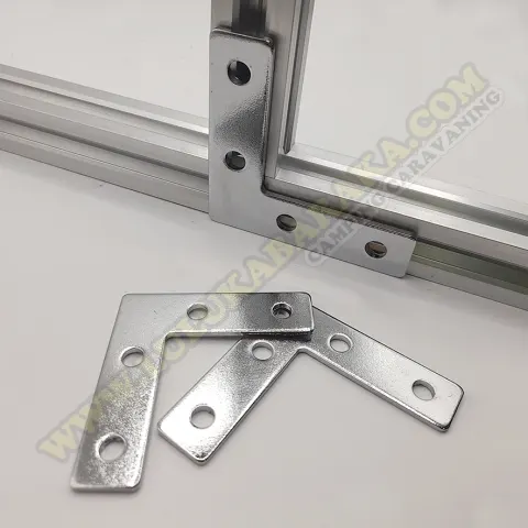 Placa de unión en forma de L para perfil de aluminio