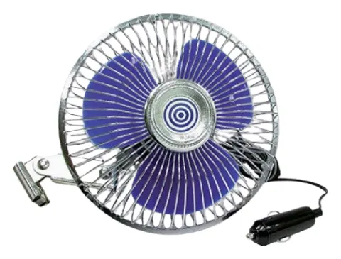 Ventilador oscilante Carpoint en gris metálico de 12 V.