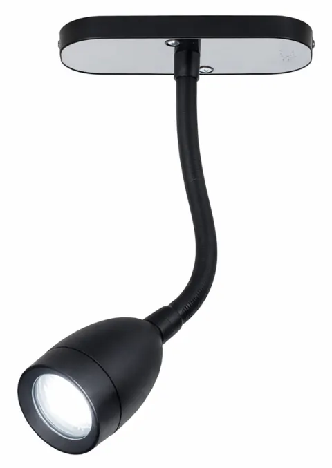 Foco de superficie USB flexible Travelleds – negro
