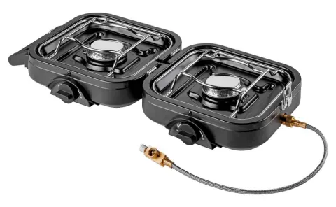 Hornillo de gas plegable de 2 fuegos KEMPER