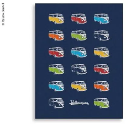 Manta Polar VW Collection Bulli Parade, Azul, 150x200cm