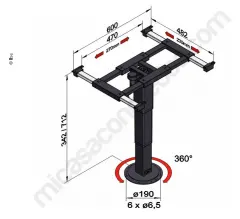 Mobiliario y descanso: Pié de mesa telescópico orientable