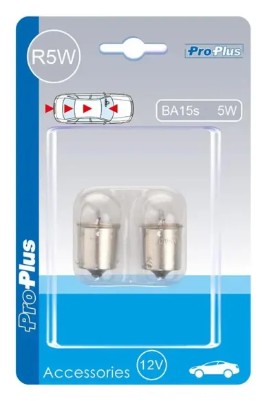 Lámpara de coche 12V 5W BA15s 2 piezas.