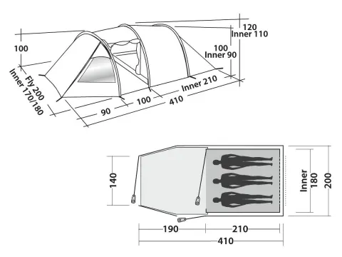 Easy Camp Spirit 300 Rustic Green tienda túnel