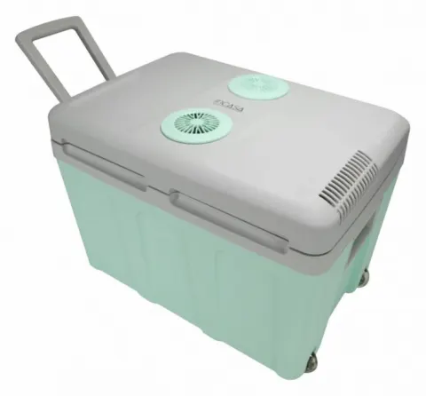 Nevera termoeléctrica con ruedas Incasa 40L – verde agua