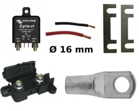 Kit montaje batería auxiliar rele automático y 6m. de cable