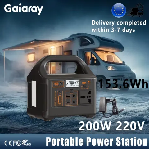 Gaiaray 100W 200W 300W 500W Generador Solar Portátil, Banco de Energía, Estación de Energía AC110V 220V con Función UPS, Banco de Energía de Emergencia para Exteriores, para RV y Camping, Todo en Uno